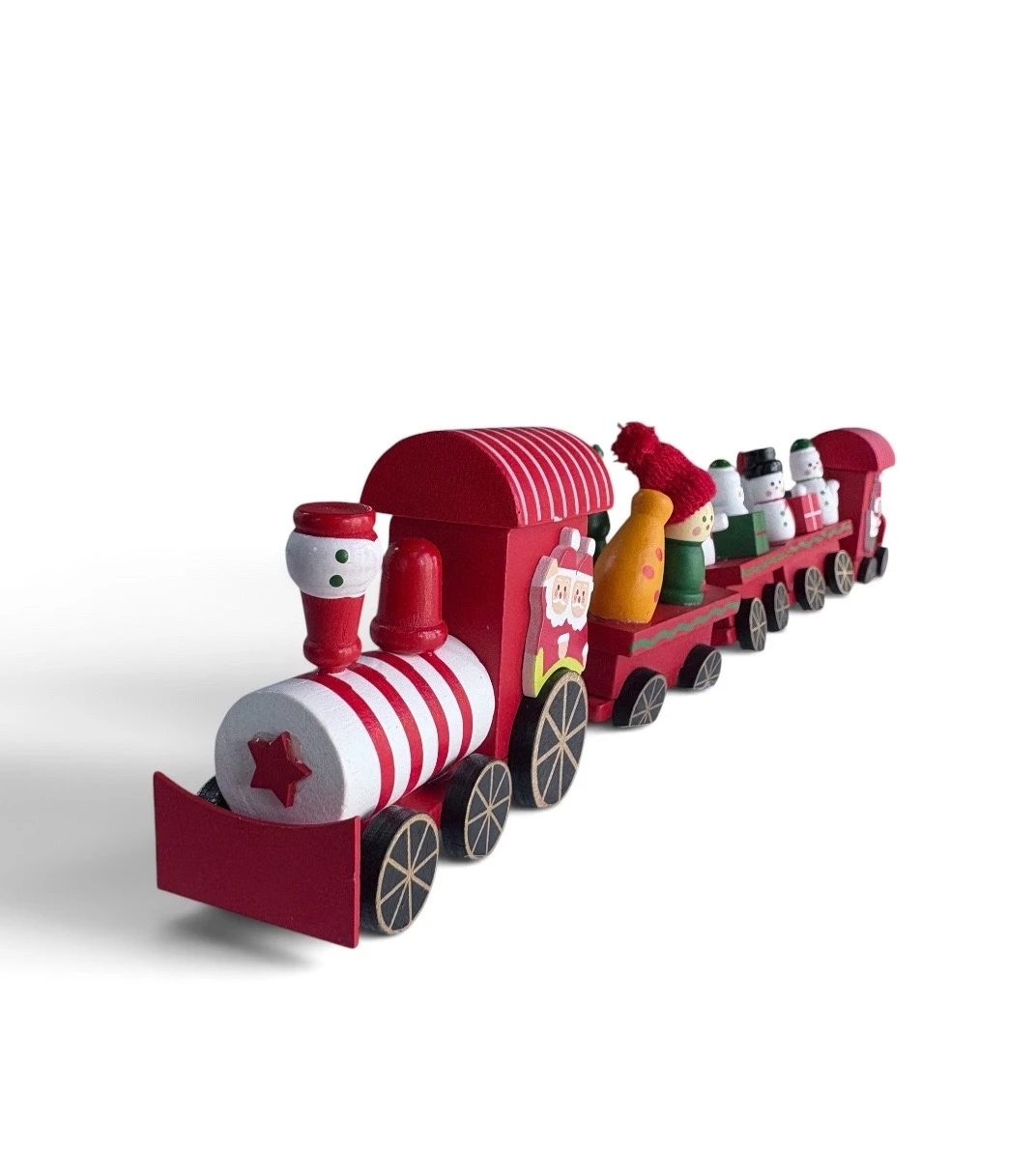 Tren navideño de madera 40 cm de largo  6
