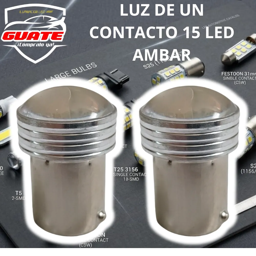 LUZ LED DE UN CONTACTO 15 LED AMBAR