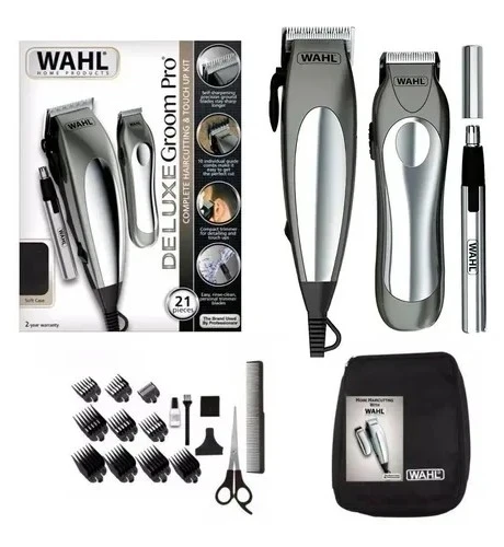 Kit Maquina Cortar Pelo y Patillera Groom Pro 21 Piezas Wahl