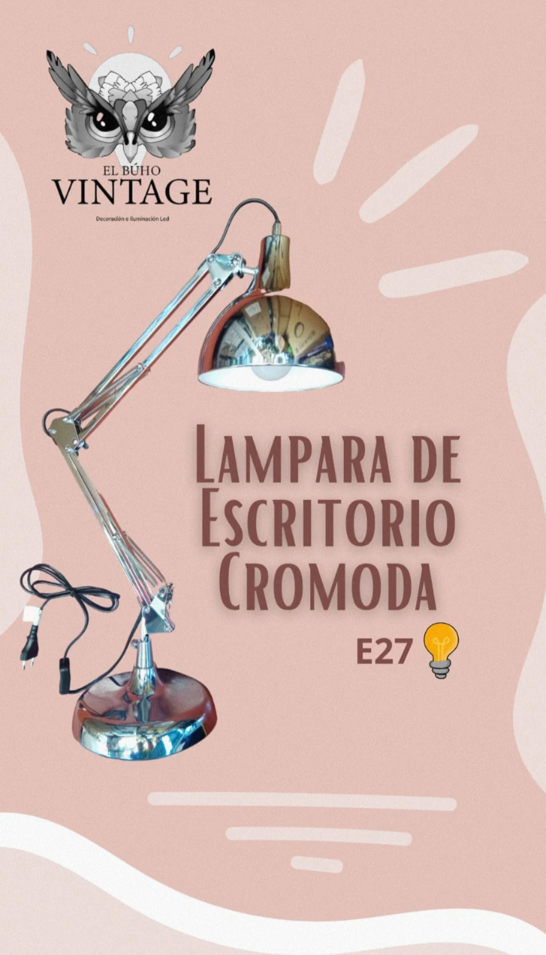 Lámpara de Escritorio Cromado 