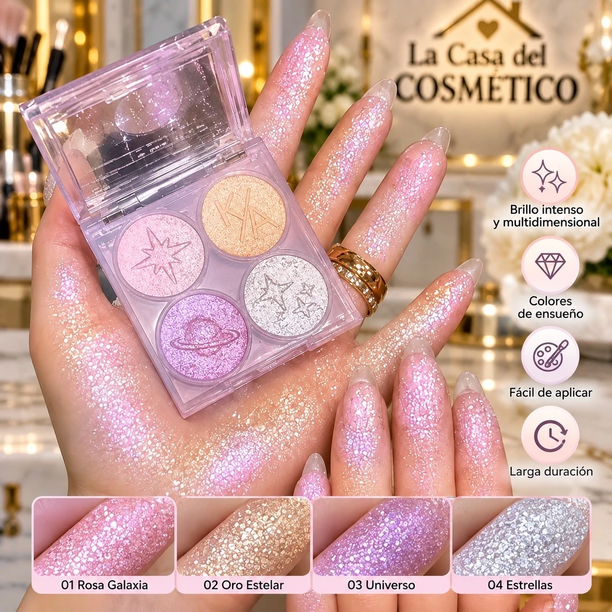 lumera paleta iluminadora galaxia de cristal