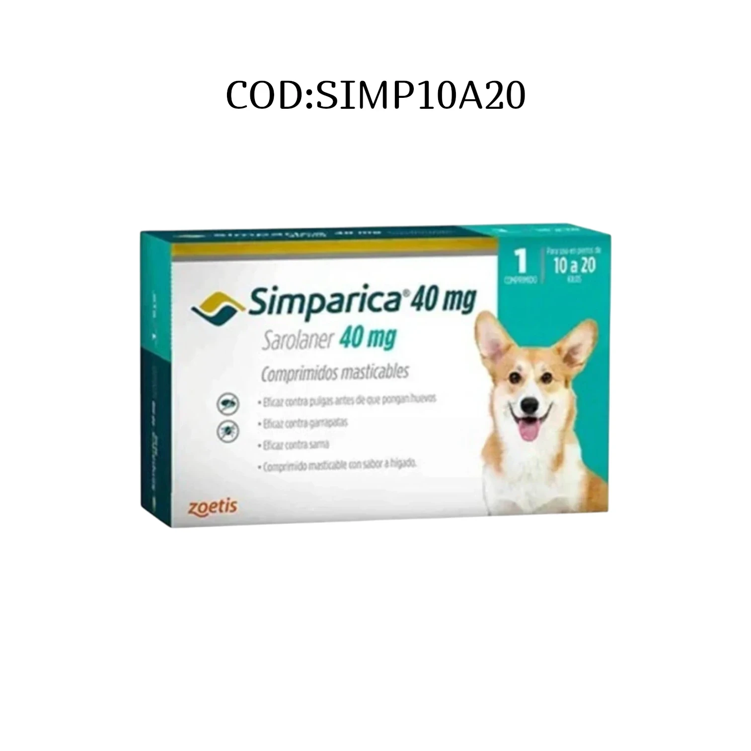 COMPRIMIDO SIMPARICA 10A20KG