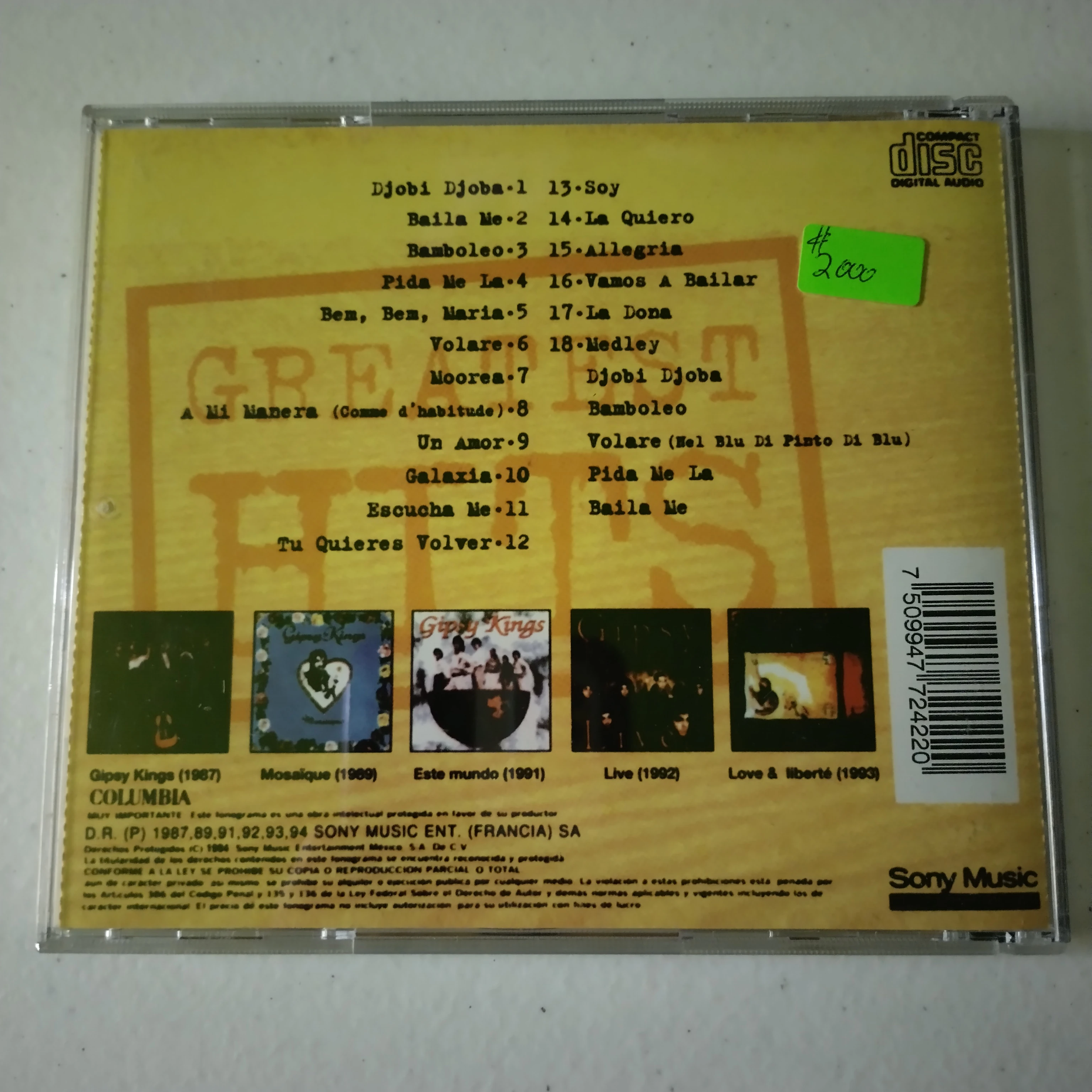 Gipsy Kings , grandes éxitos, usado 2