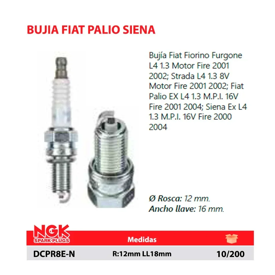 BUJIA FIAT PALIO SIENA R:12mm LL18mm