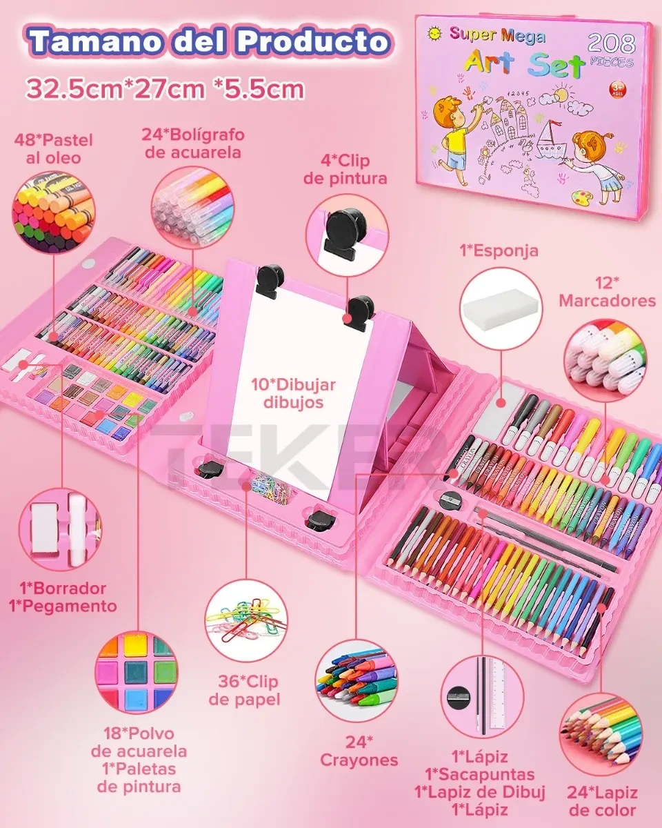 Set De Dibujo 208 Piezas De Arte Para Niños 3