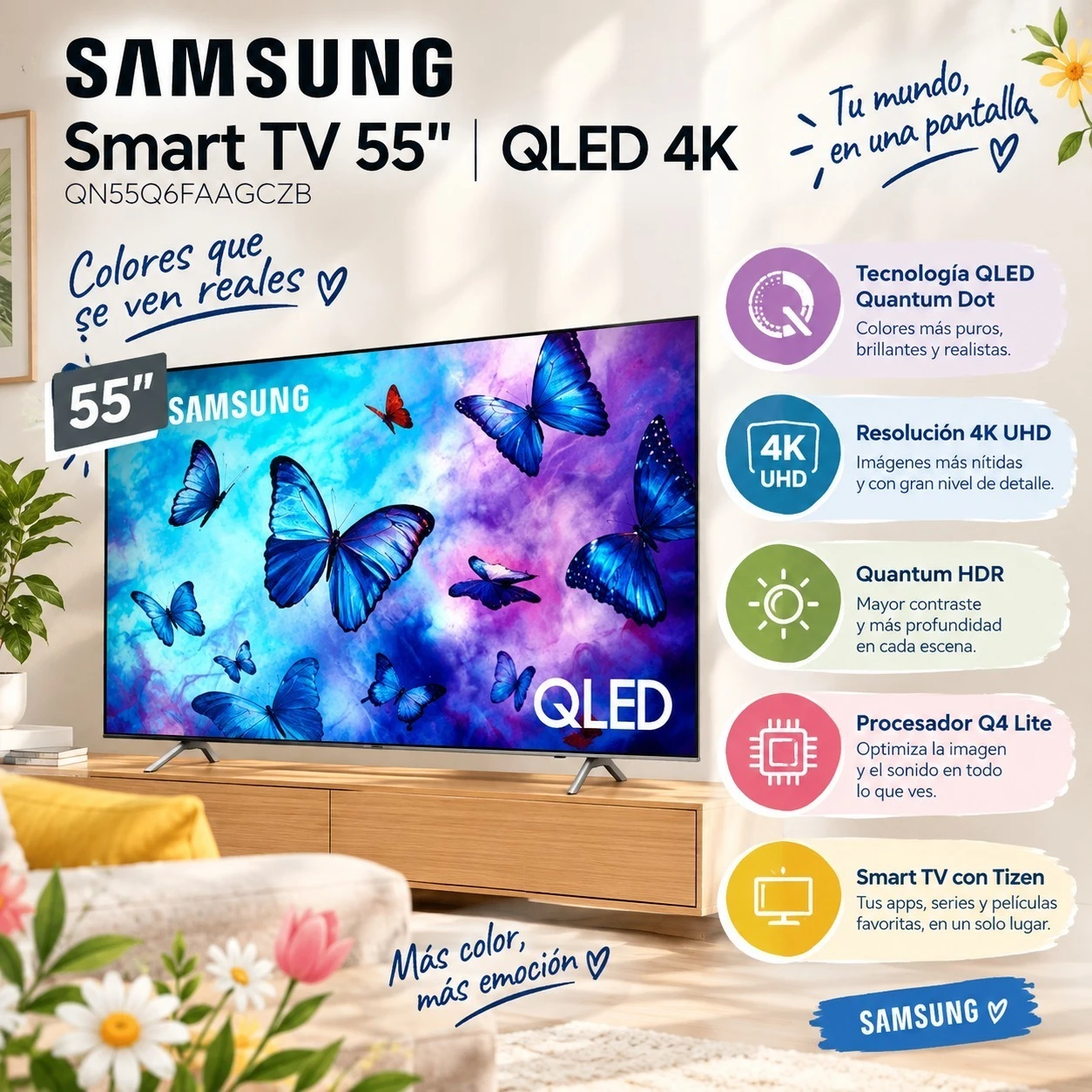  SMART TV SAMSUNG 55" QLED QN55Q6FAAGCZB