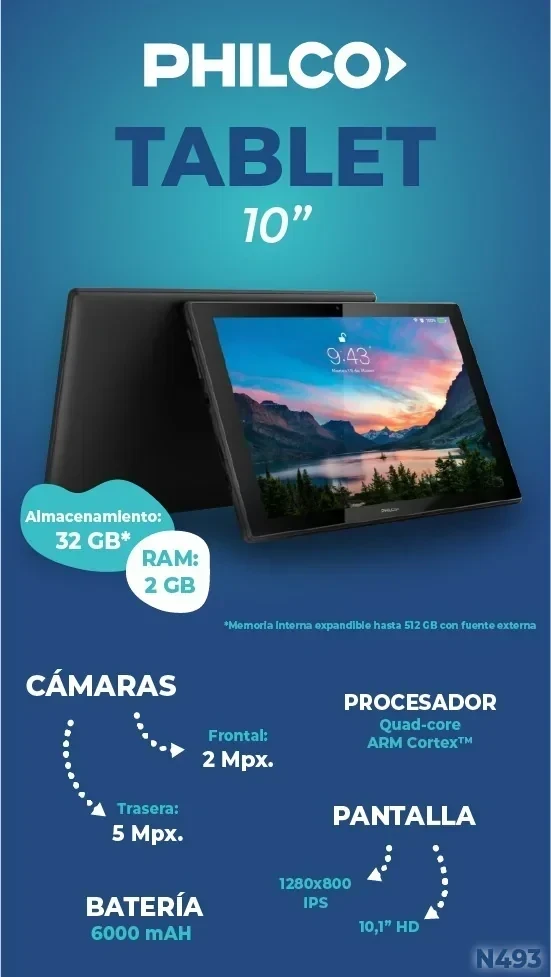 TABLET PHILCO 10" 64GB + FUNDA DE REGALO  2