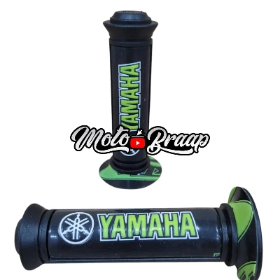 Grips Yamaha (par) 12 cm color negro - verde