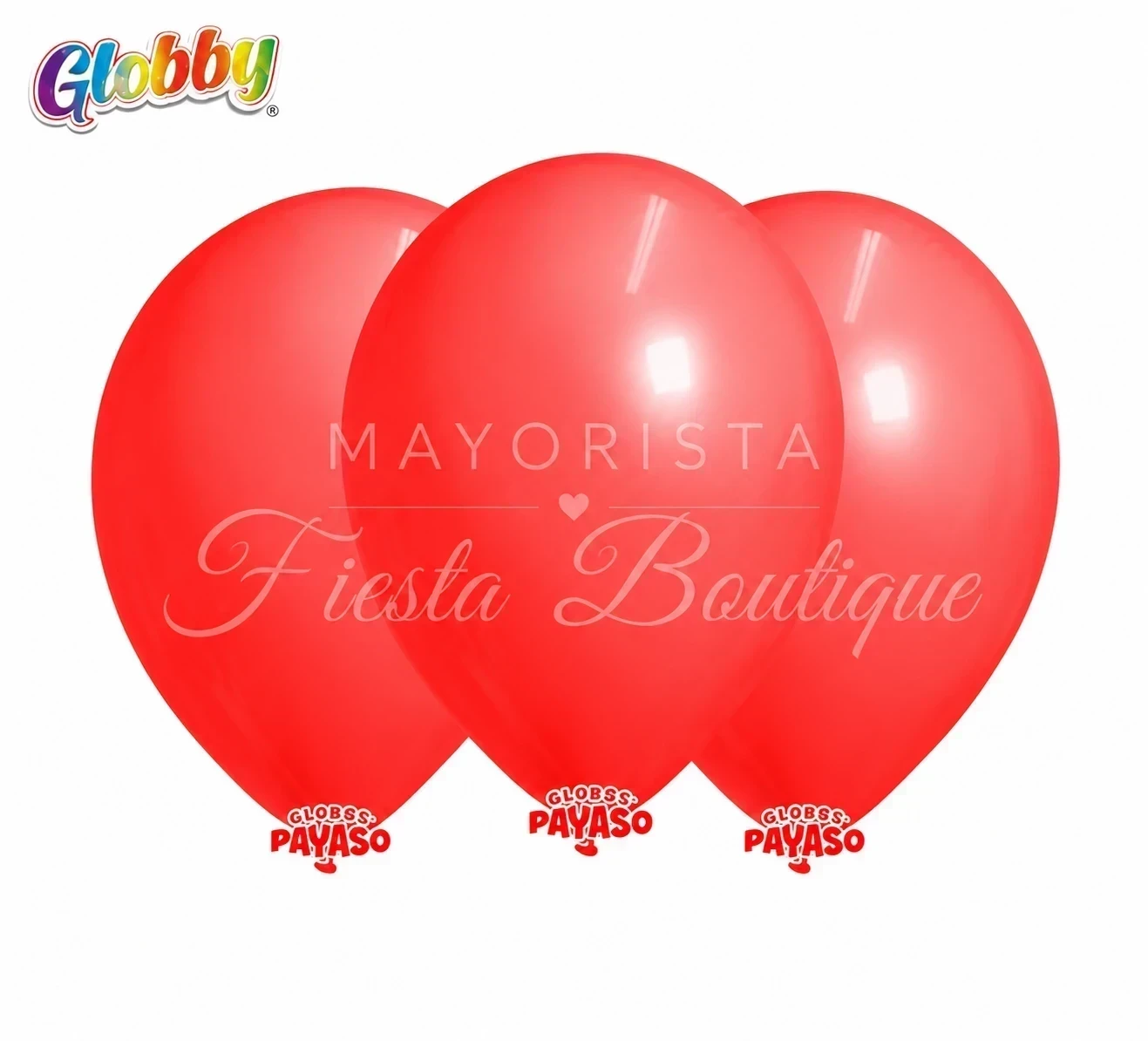 Pack x4paq/ globby rojo 12" liso