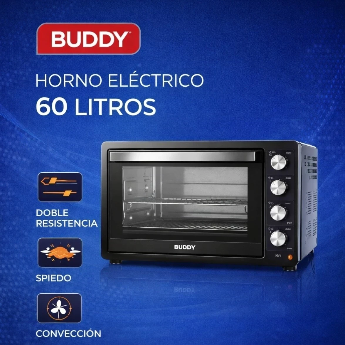 HORNO ELÉCTRICO BUDDY 60LTS