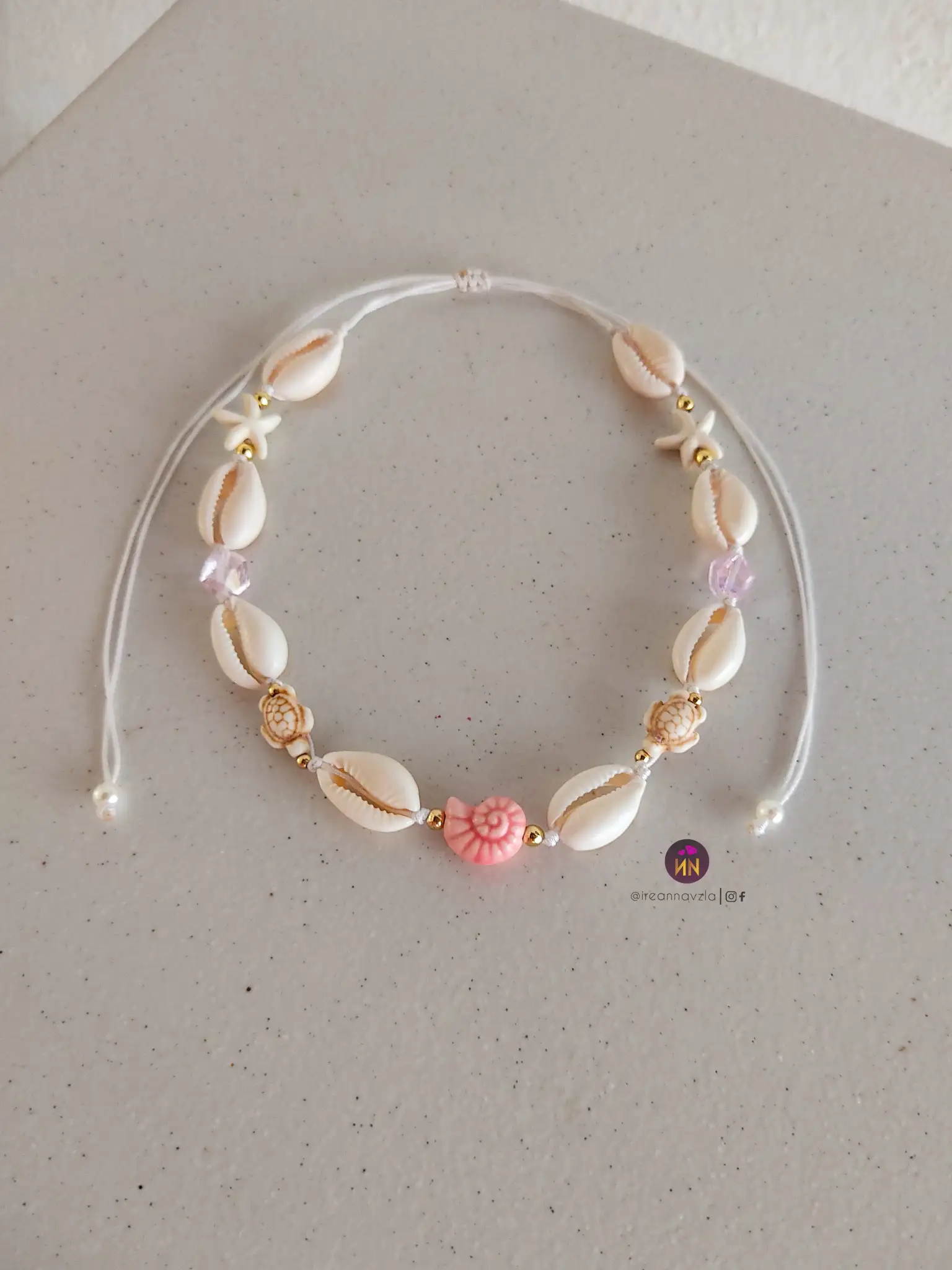 Collar caracol rosado