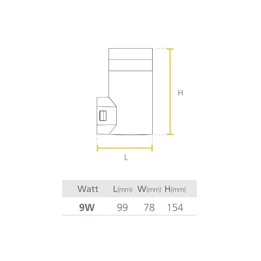 APLIQUE LED ANTAR SINGLE 9W LUZ CALIDA 3000K 3