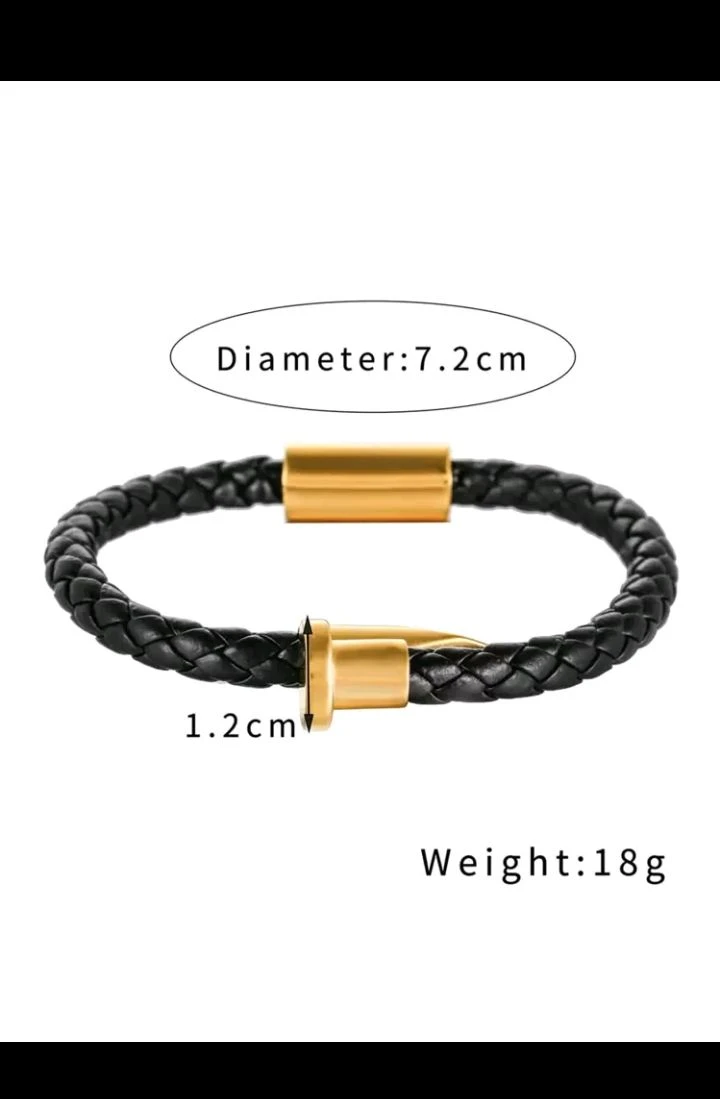 Pulsera de caballero estilo de uña/clavo. Cierre Magnético 🧲 3