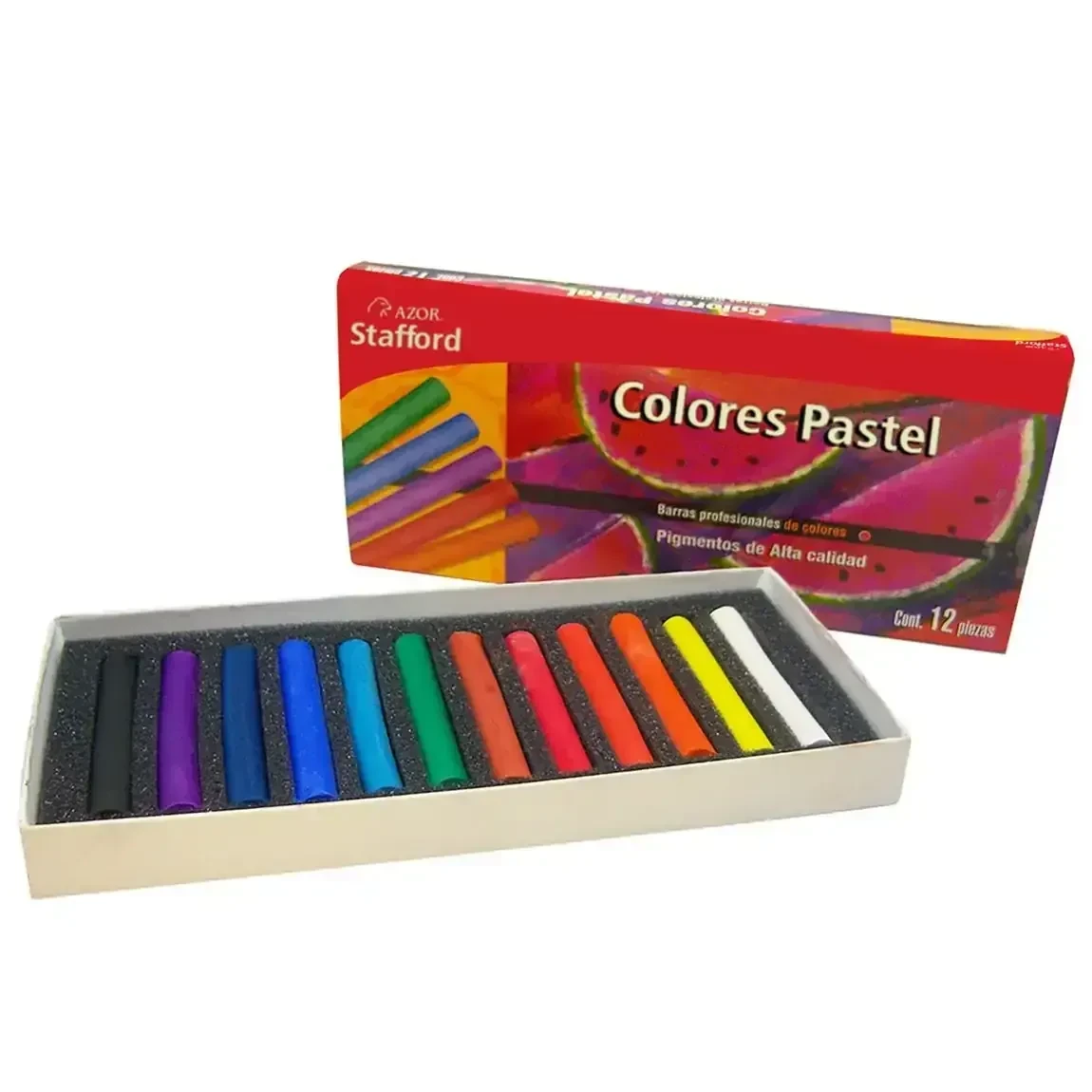 Gis pastel con 12 piezas