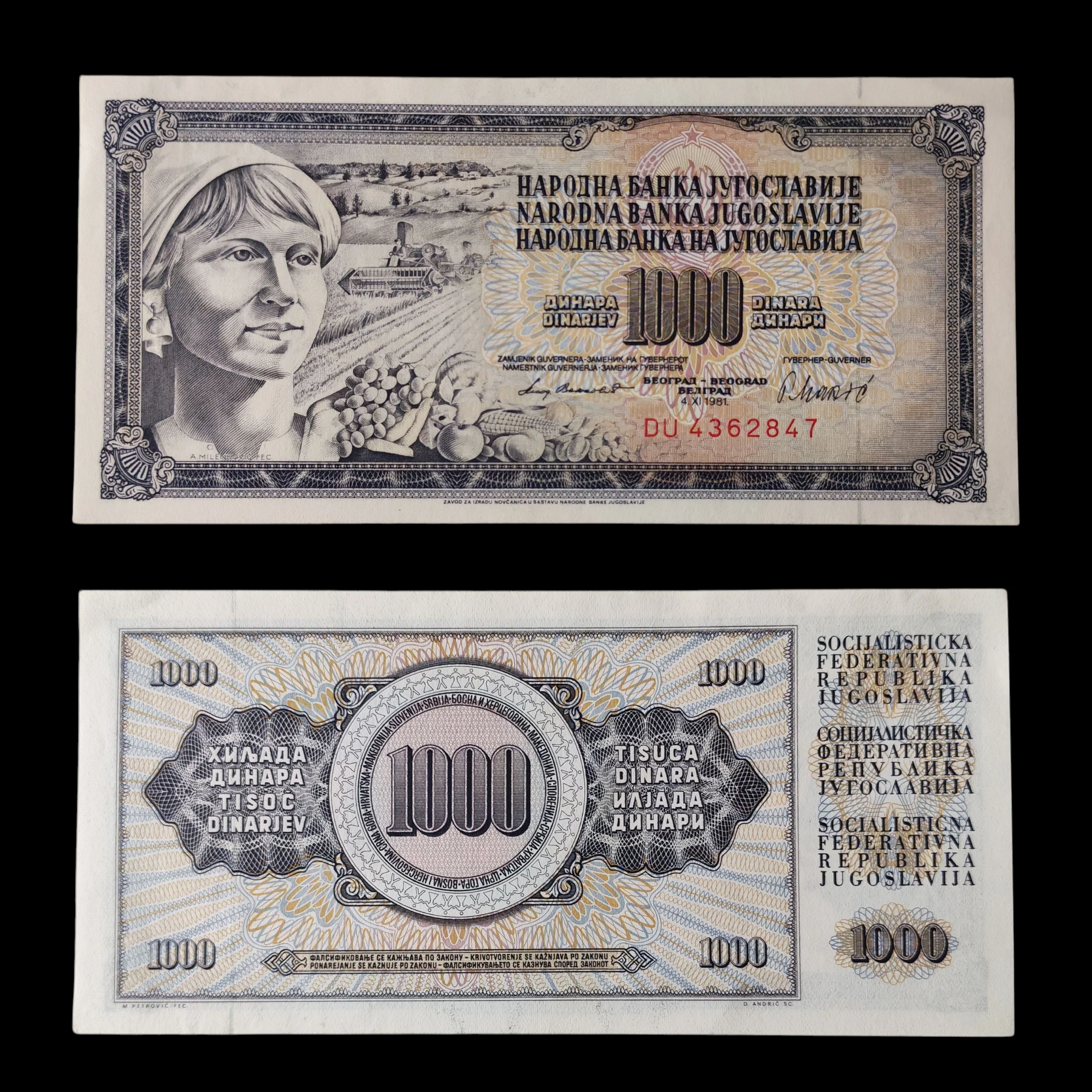 ° Yugoslavia 1000 dinares UNC 