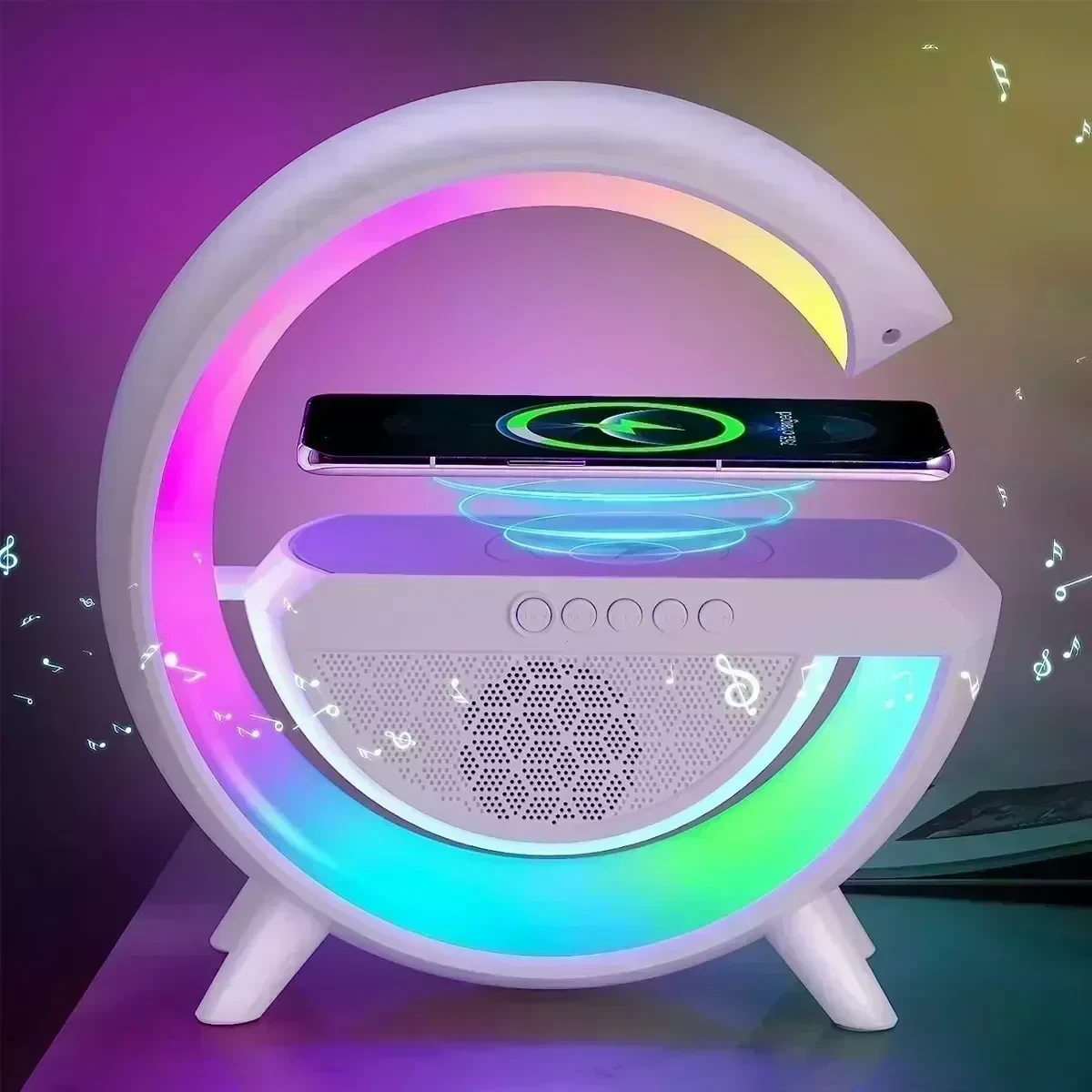 Lampara Led Parlante Luces Rgb Cargador Inalámbrico G 4
