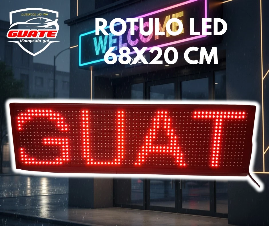OFERTA ROTULO LED PROGRAMABLE ROJO 68X20CM 