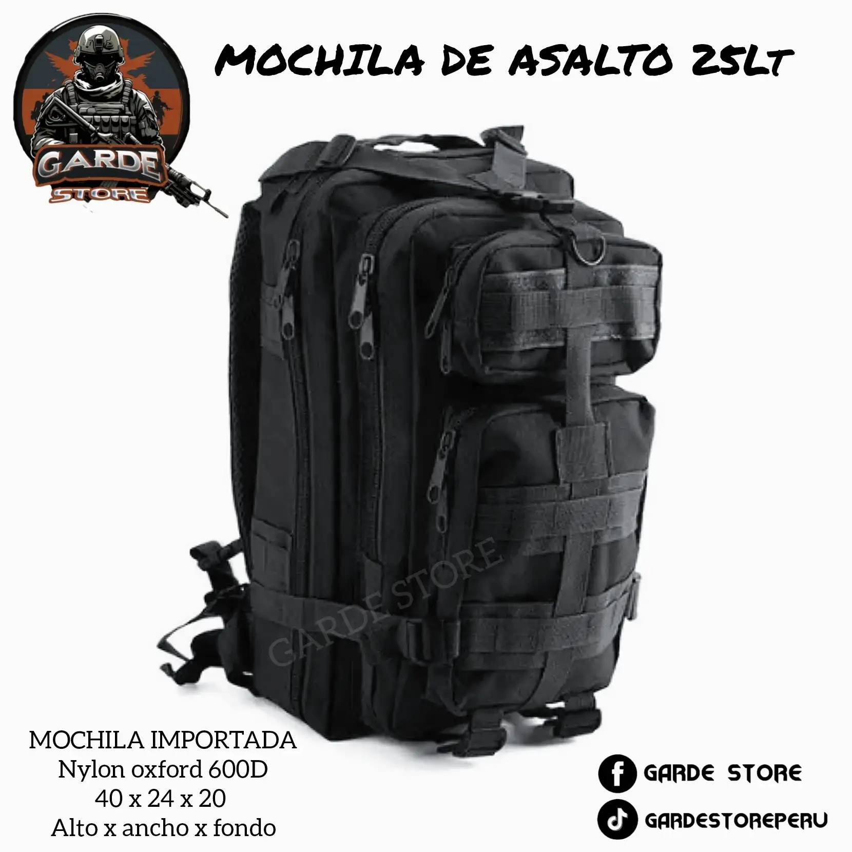 MOCHILA TÁCTICA 25LT (40 X 24 X 20) 3