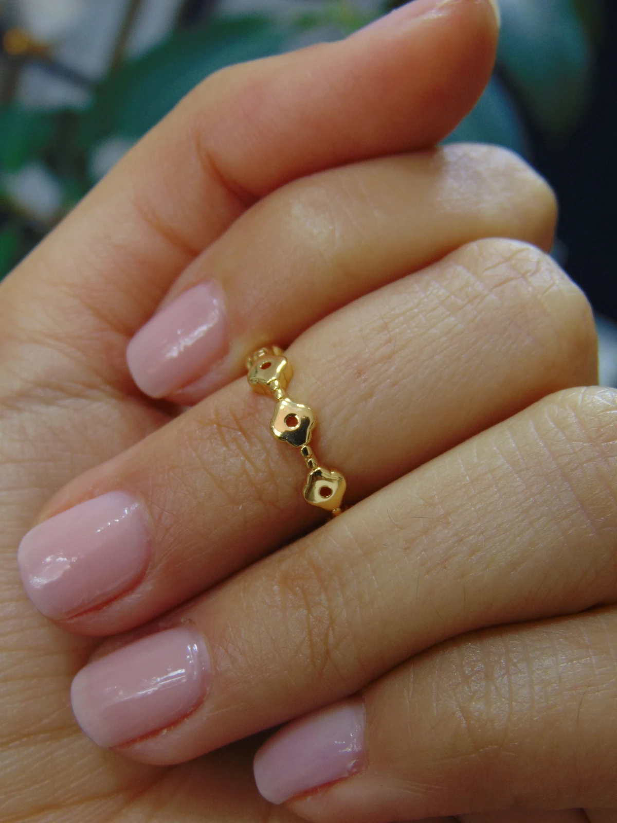 ANILLO ACERO DOR MINI TREBOL LISO