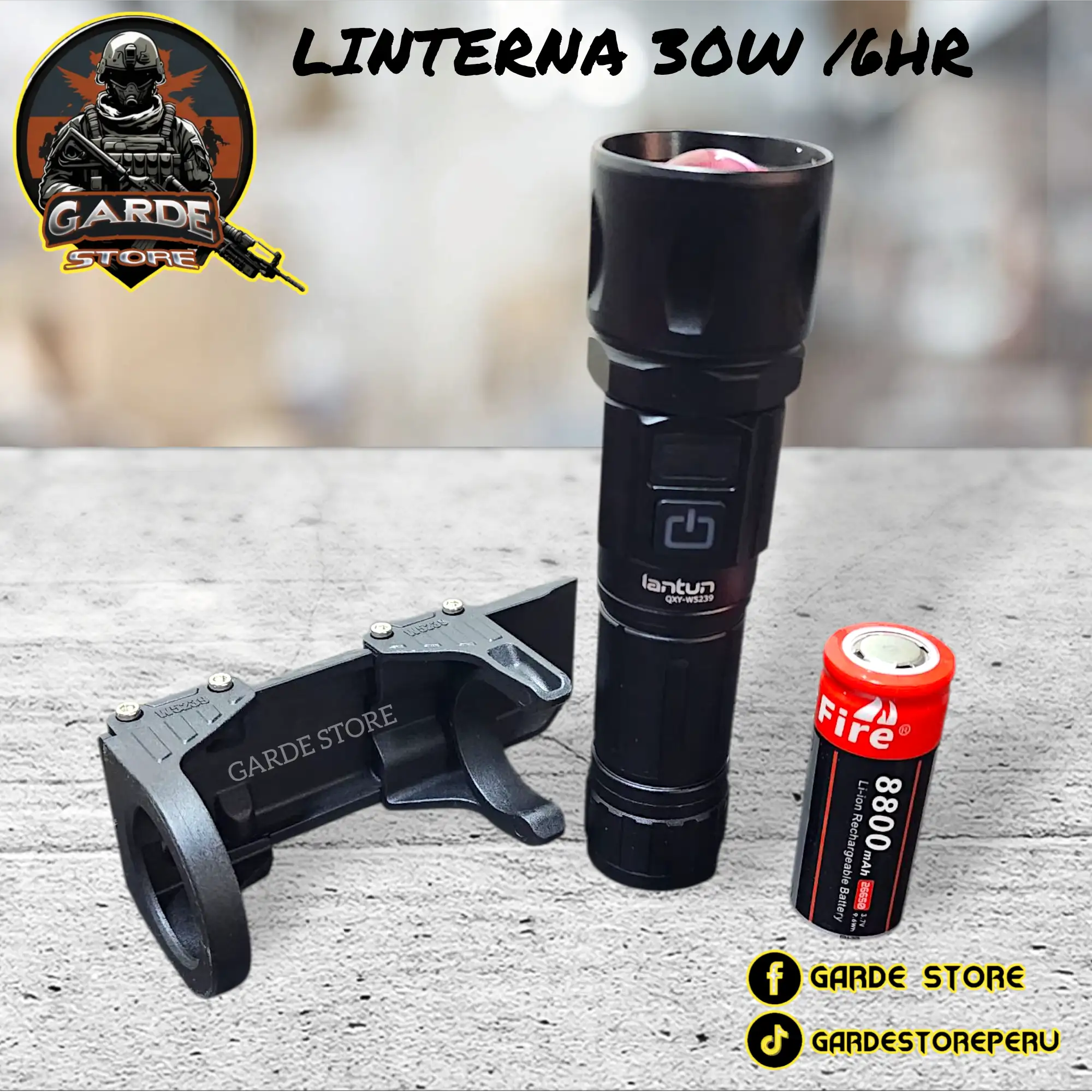 LINTERNA 30W 6H CON PORTA LINTERNA  3