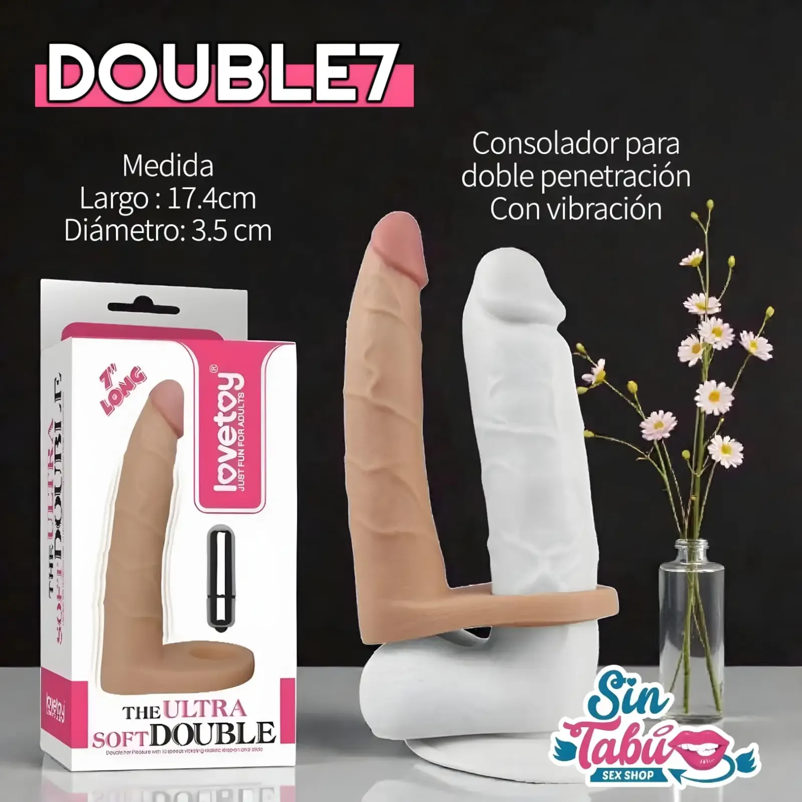 CONSOLADOR DOBLE PENETRACIÓN DOUBLE7