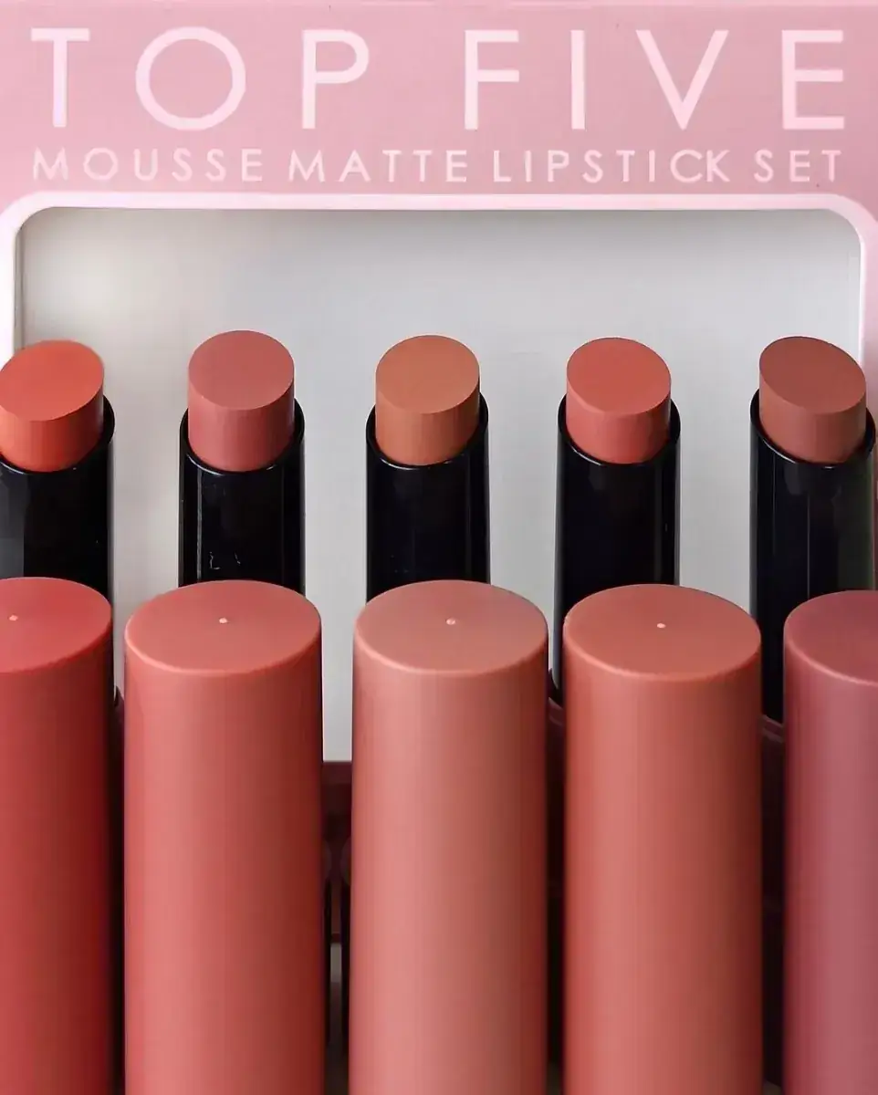 TOP FIVE SET DE 5 LABIALES MATE MOUSSE COLECCIÓN NUDES 2
