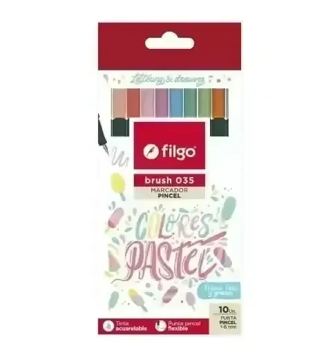 Marcador Filgo Lettering Punta Pincel Pastel