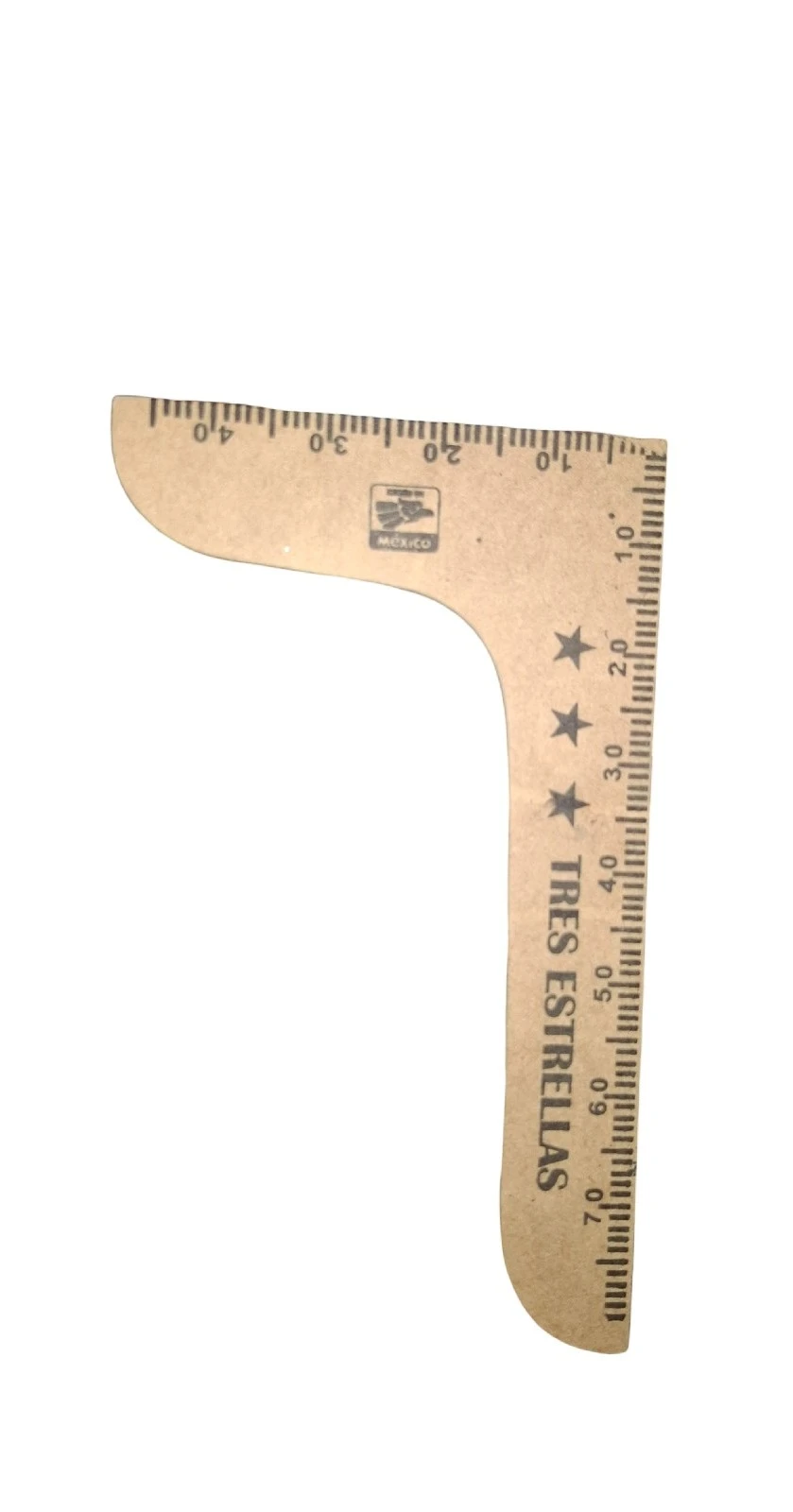 regla L 8x5 cm madera