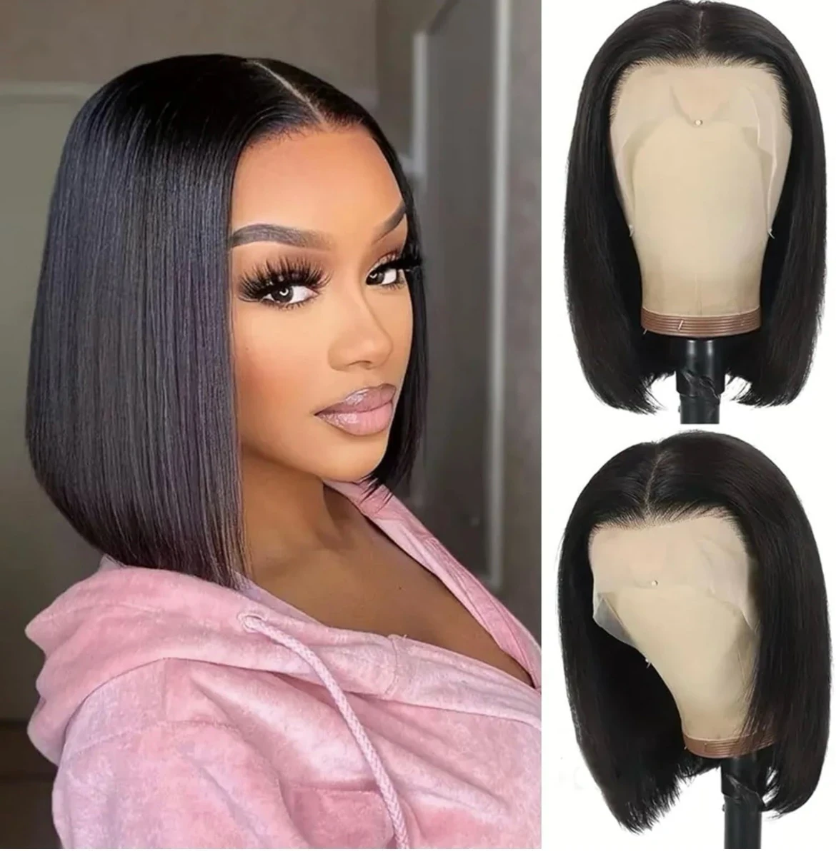 Peluca Bob de cabello humano 10” frontal lace 13x4