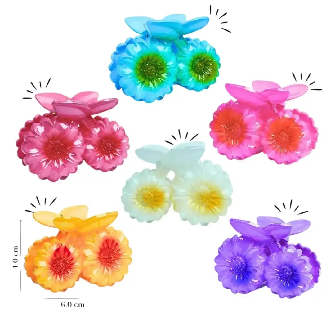 Set 6 Pinchos Medianos Hawaianos Girasol Doble