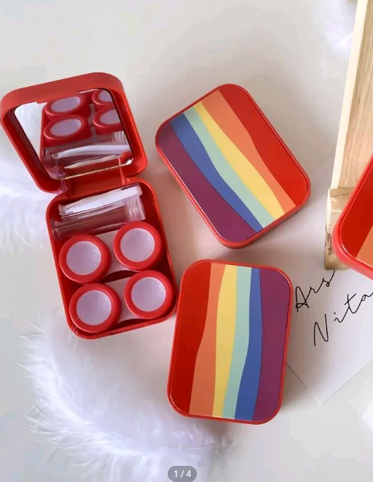 estuche de arcoiris con espejo