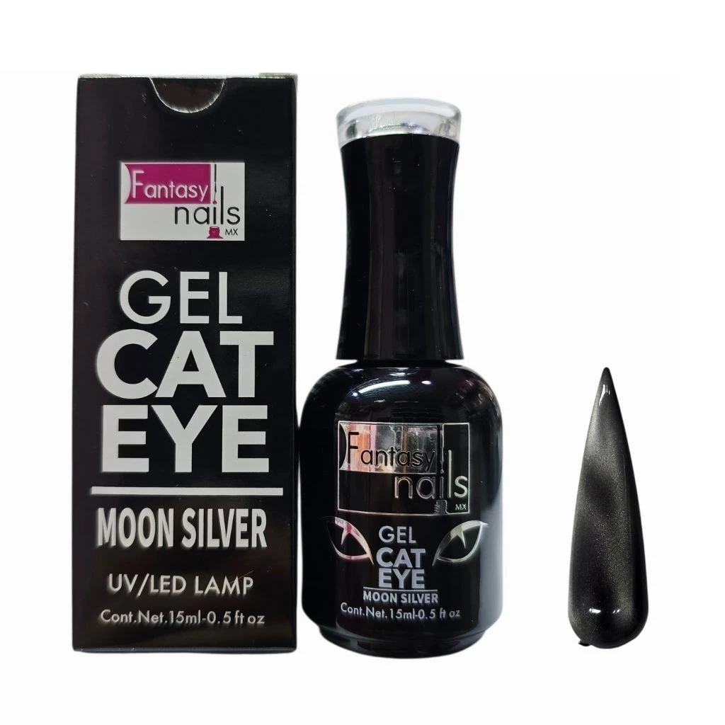 CAT EYE MOON SILVER FANTASY NAILS