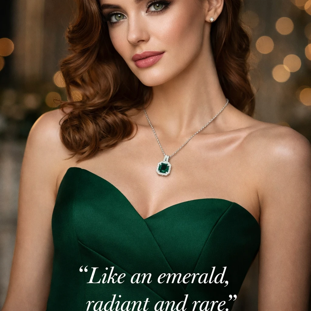 Dije con cadena Esmeralda 