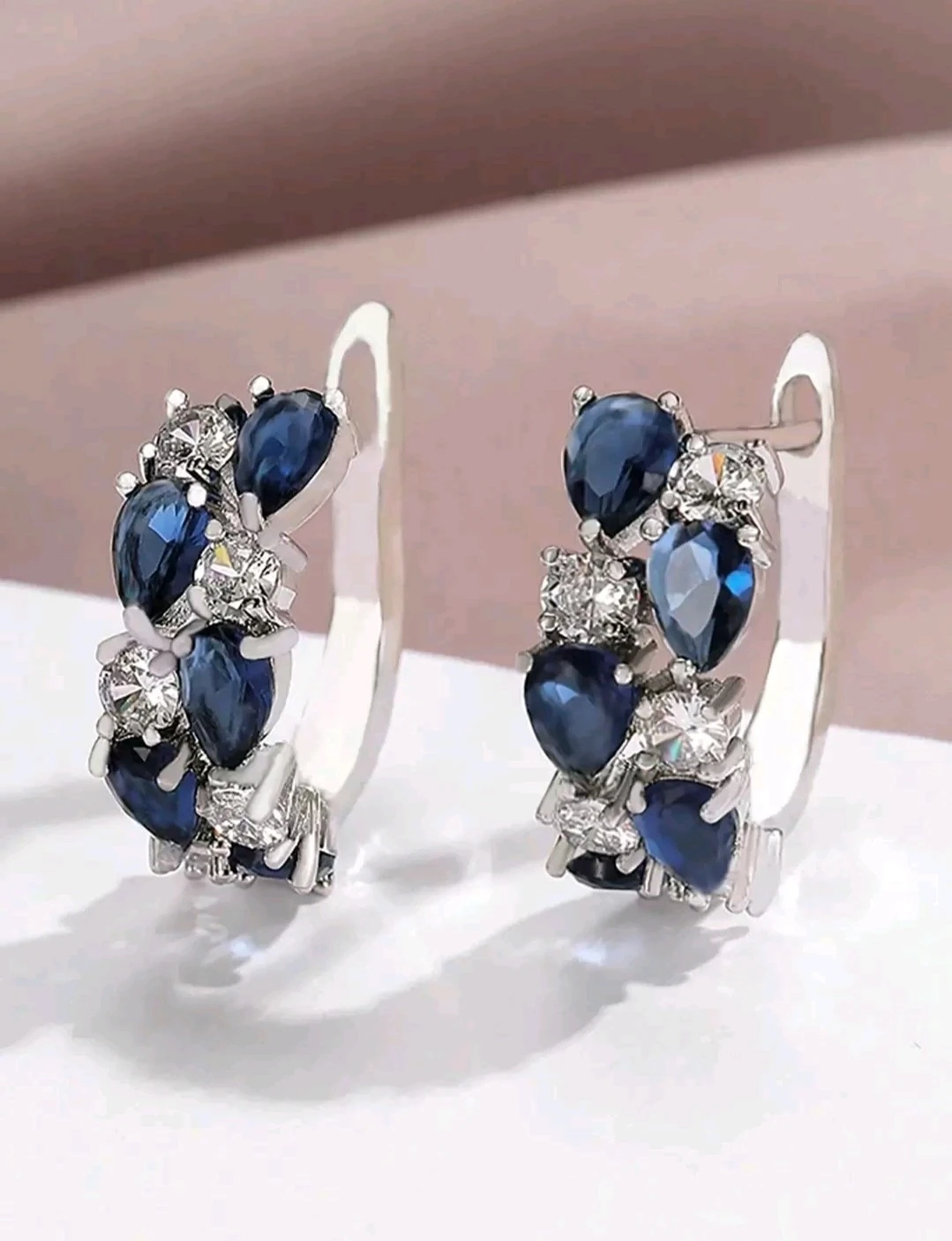 Argollas de zirconia en enchape de plata 2