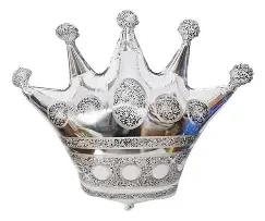 GLOBO CORONA PLATEADO GRANDE