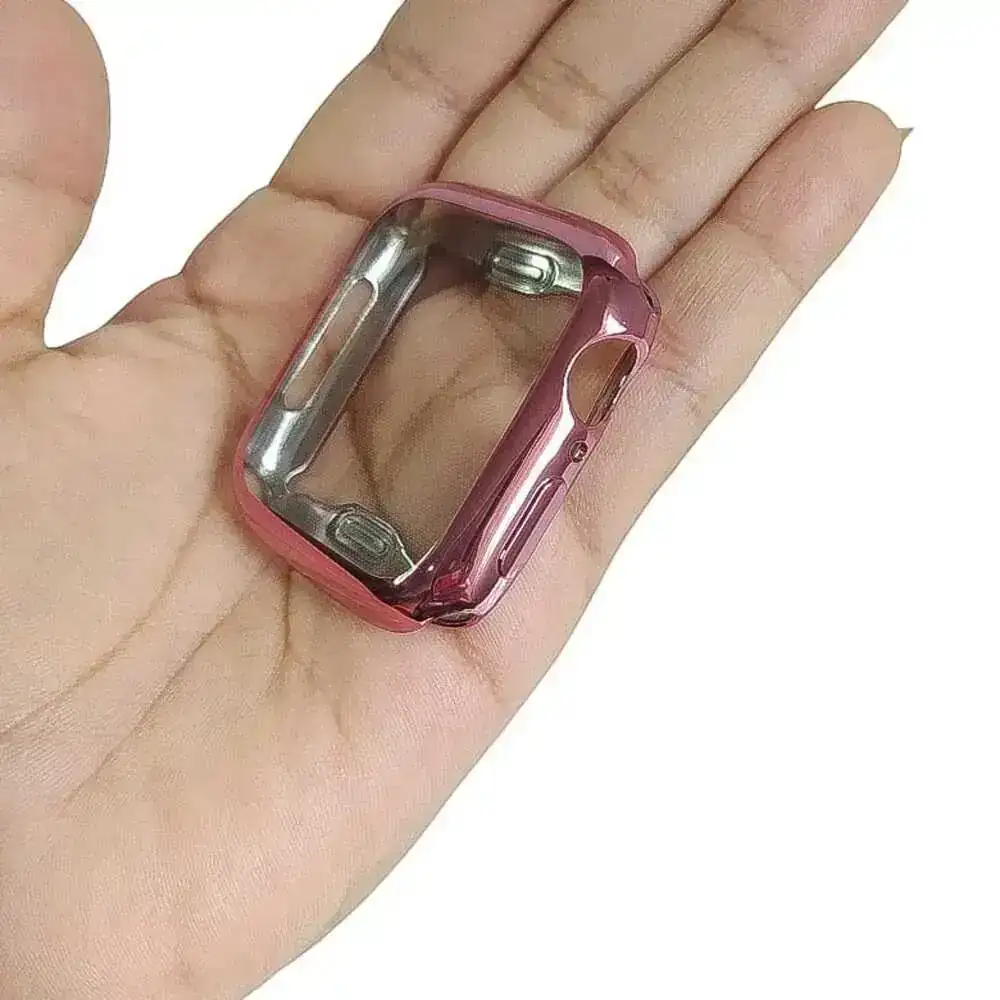 Protector en Silicona Metalizado para Smartwatch 42-44 mm Rosado 2