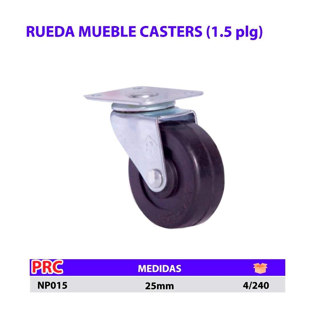 RUEDA MUEBLE CASTERS de 1.5" 