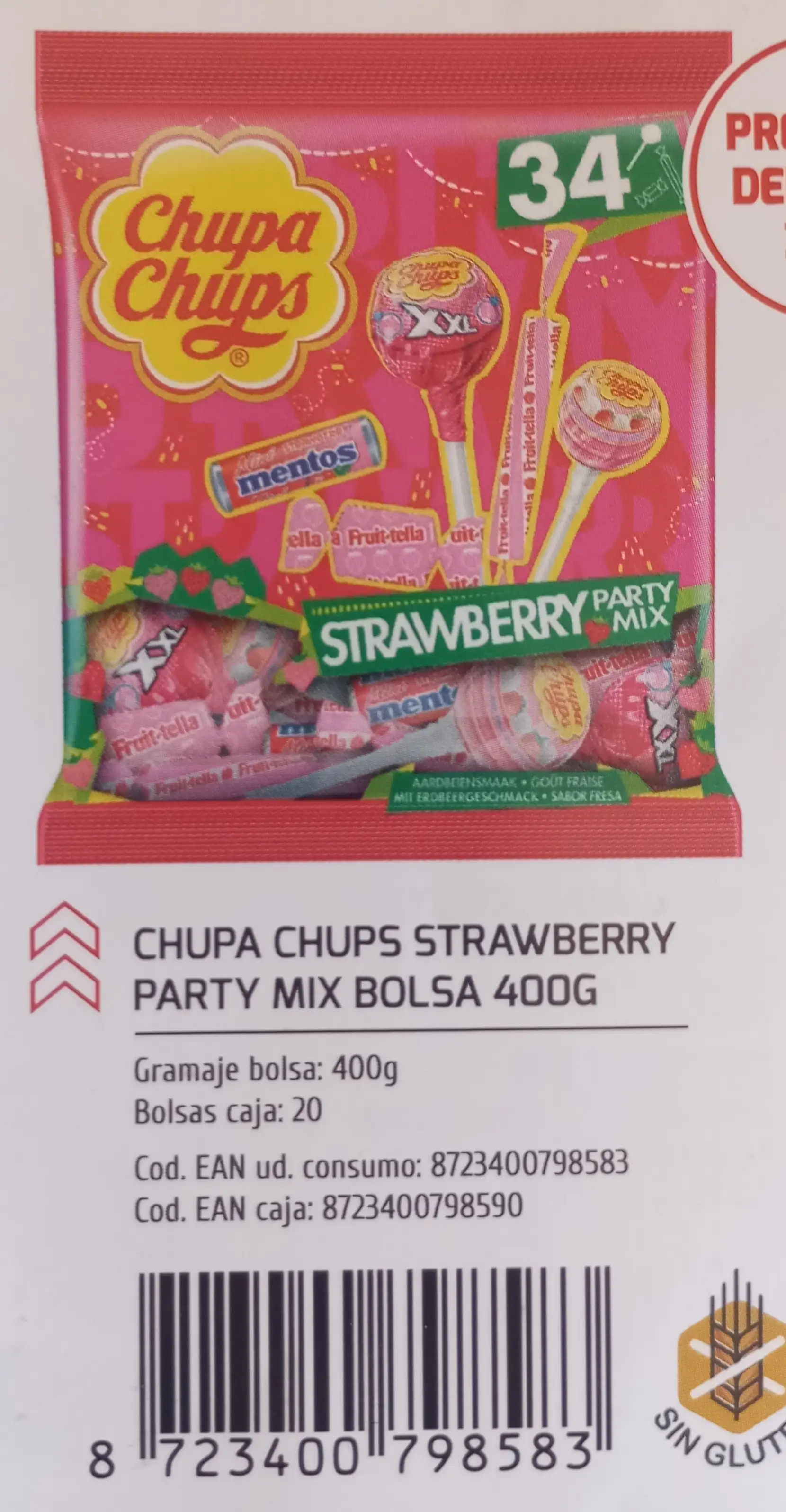 CHUPA CHUPS STRAWBERRY PARTY MIX BOLSA 34