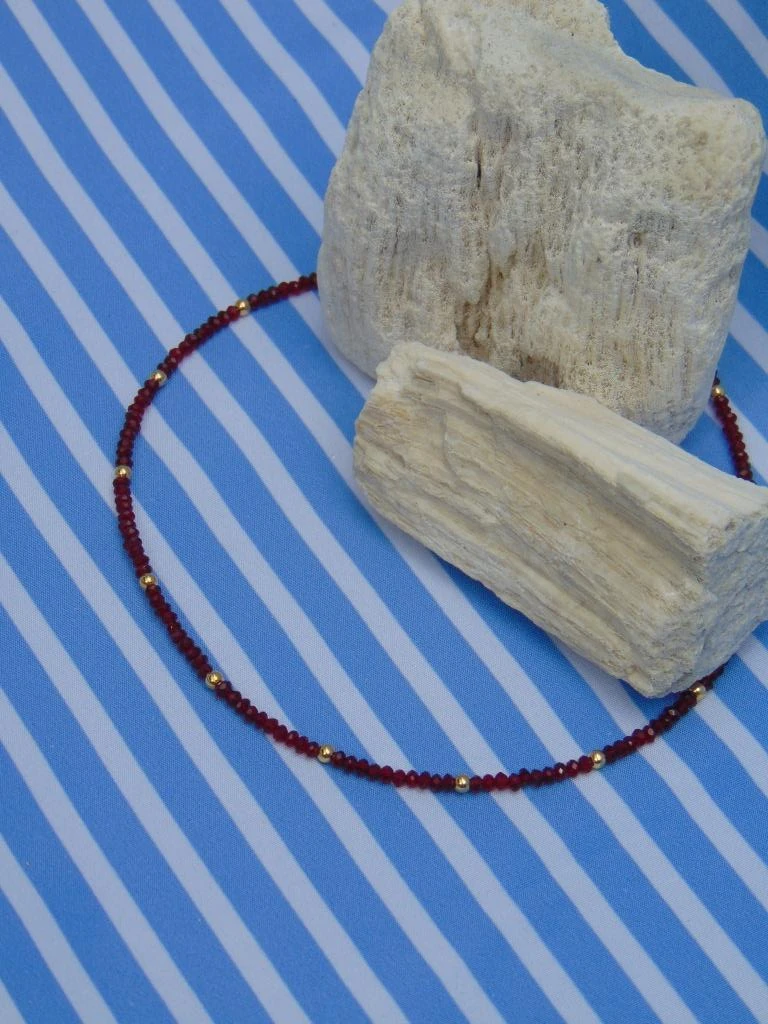 CHOKER ACERO DOR MURANO ROJO 2