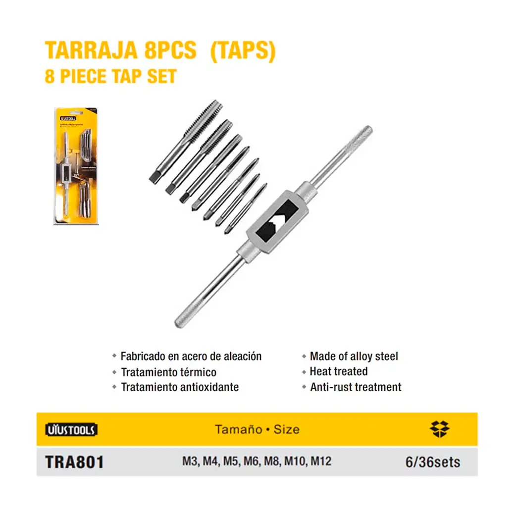 TARRAJA MACHO UYUST DE 8 PCS