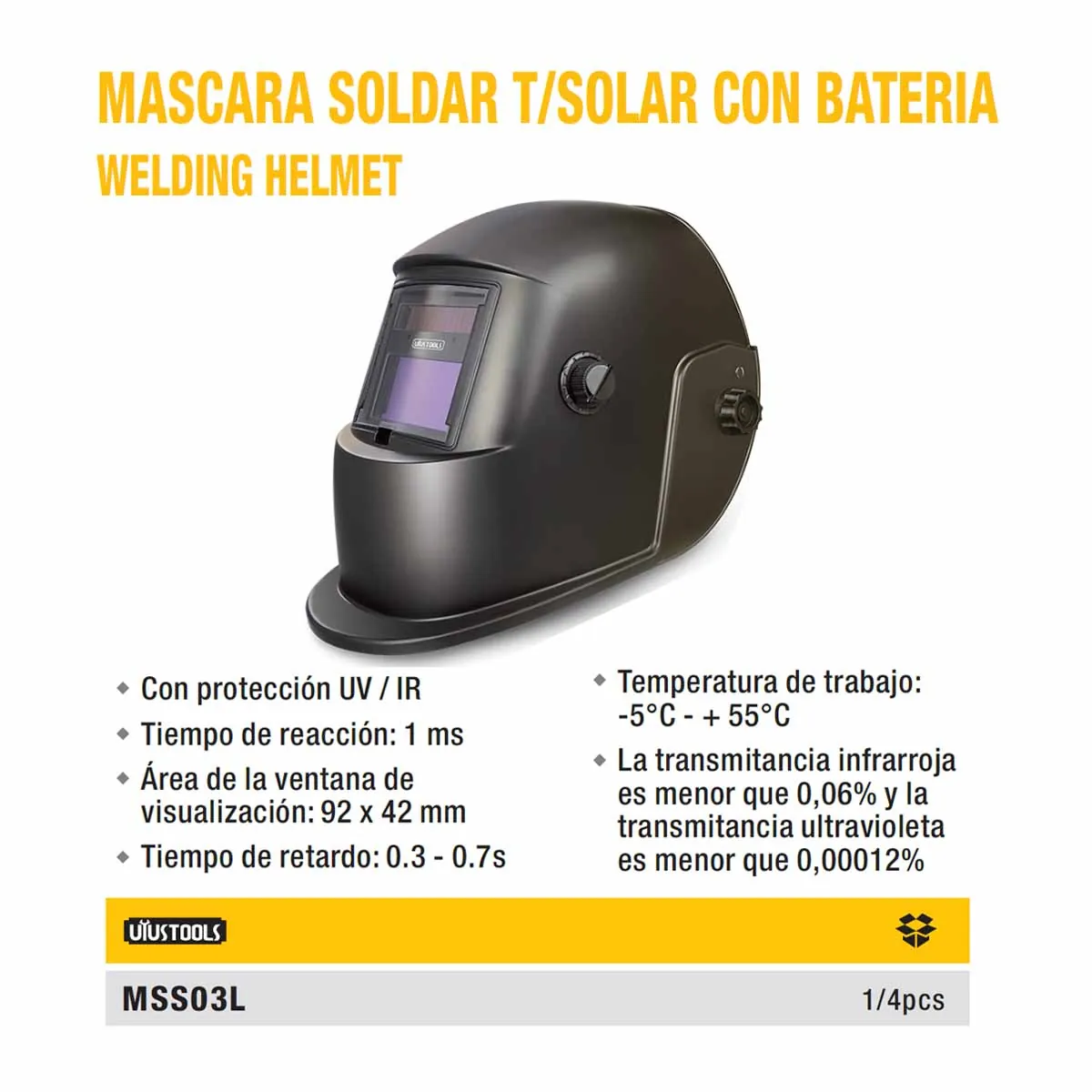 MASCARA DE SOLDAR DIGITAL UYUST -5°C +55°C