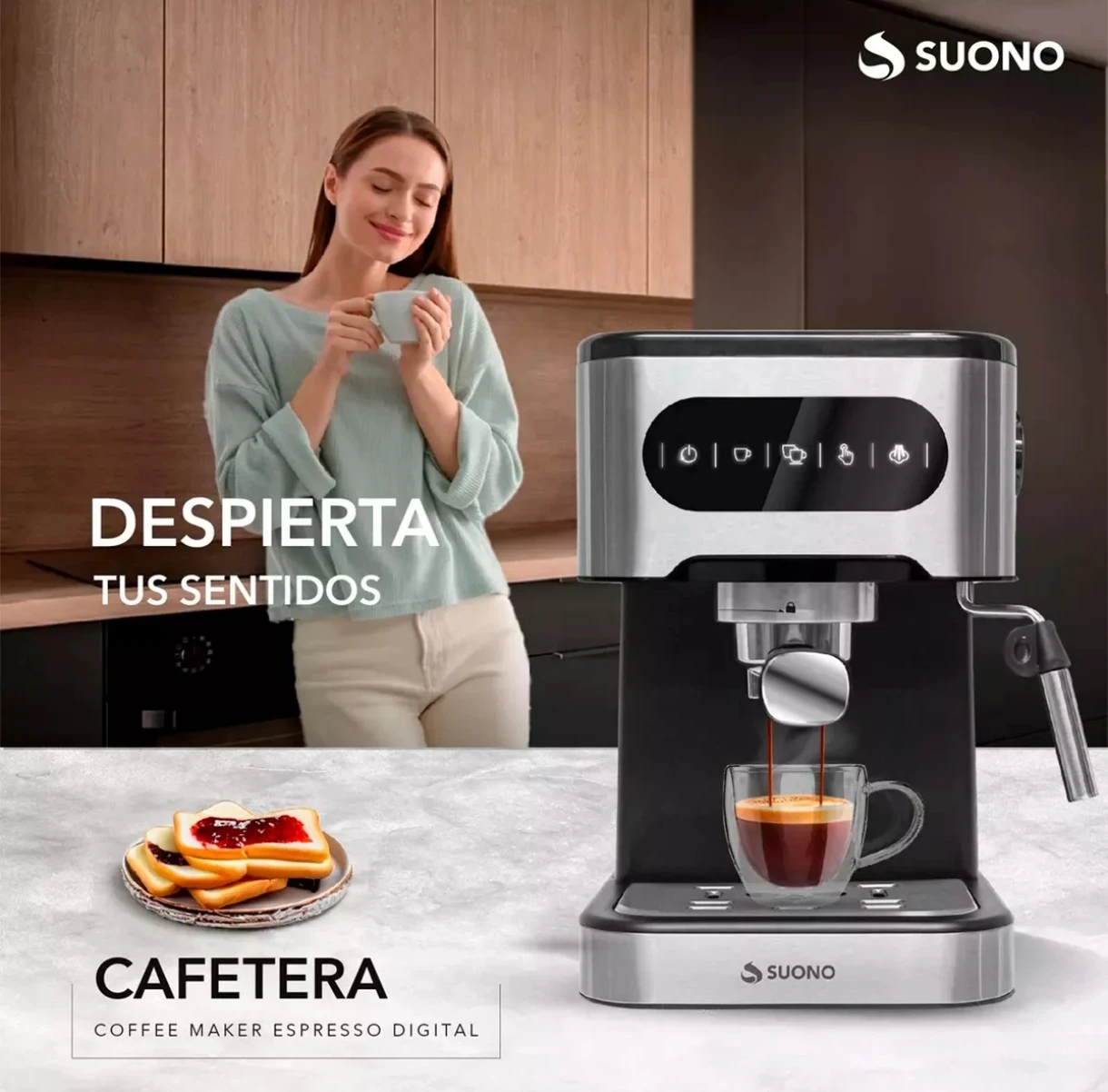 Cafetera Expresso Digital Suono Automática Acero Inox 1.5 L Csi - 6