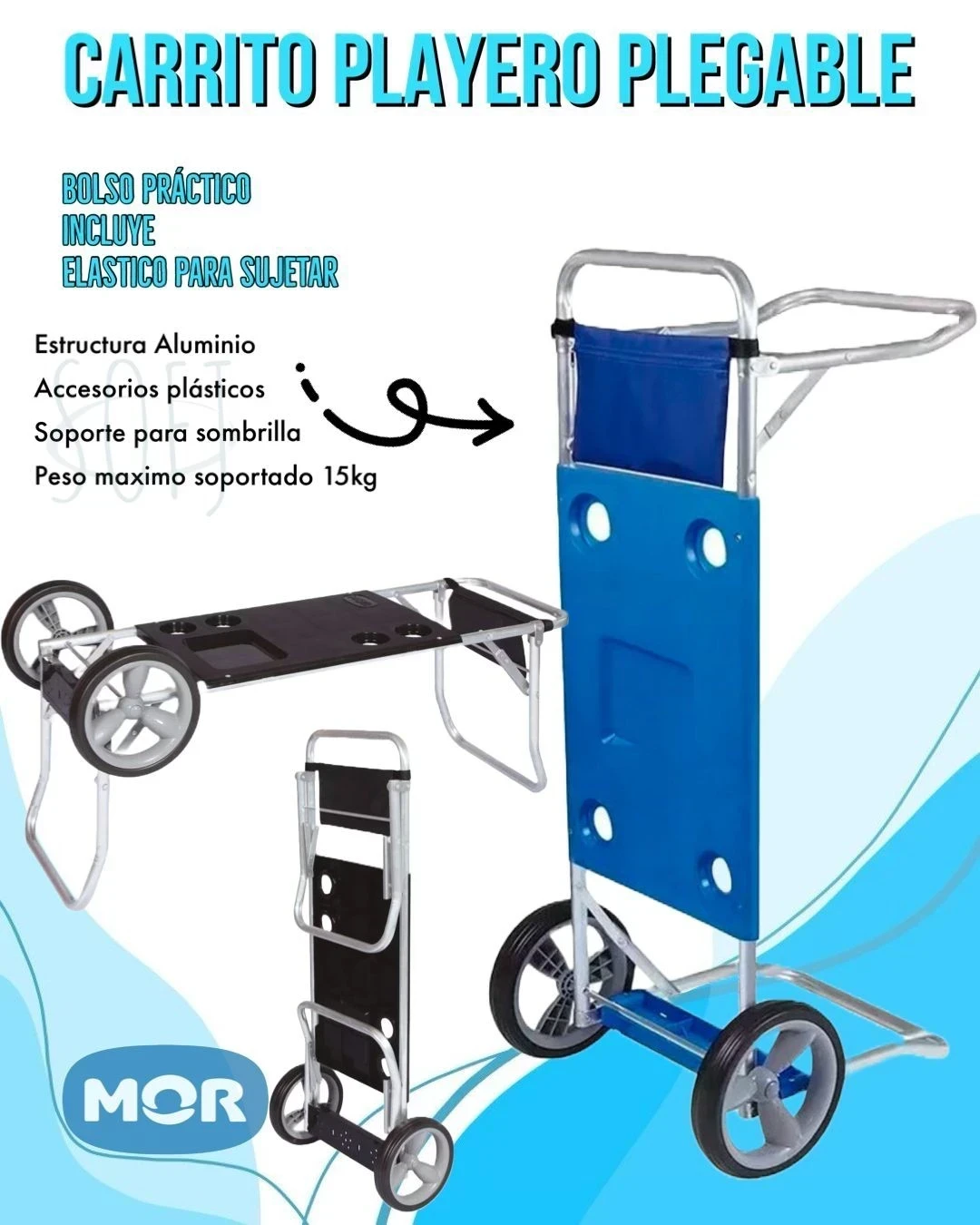 Carrito Carro Mesa Playero Porta Reposera Conservadora Silla sin extension
