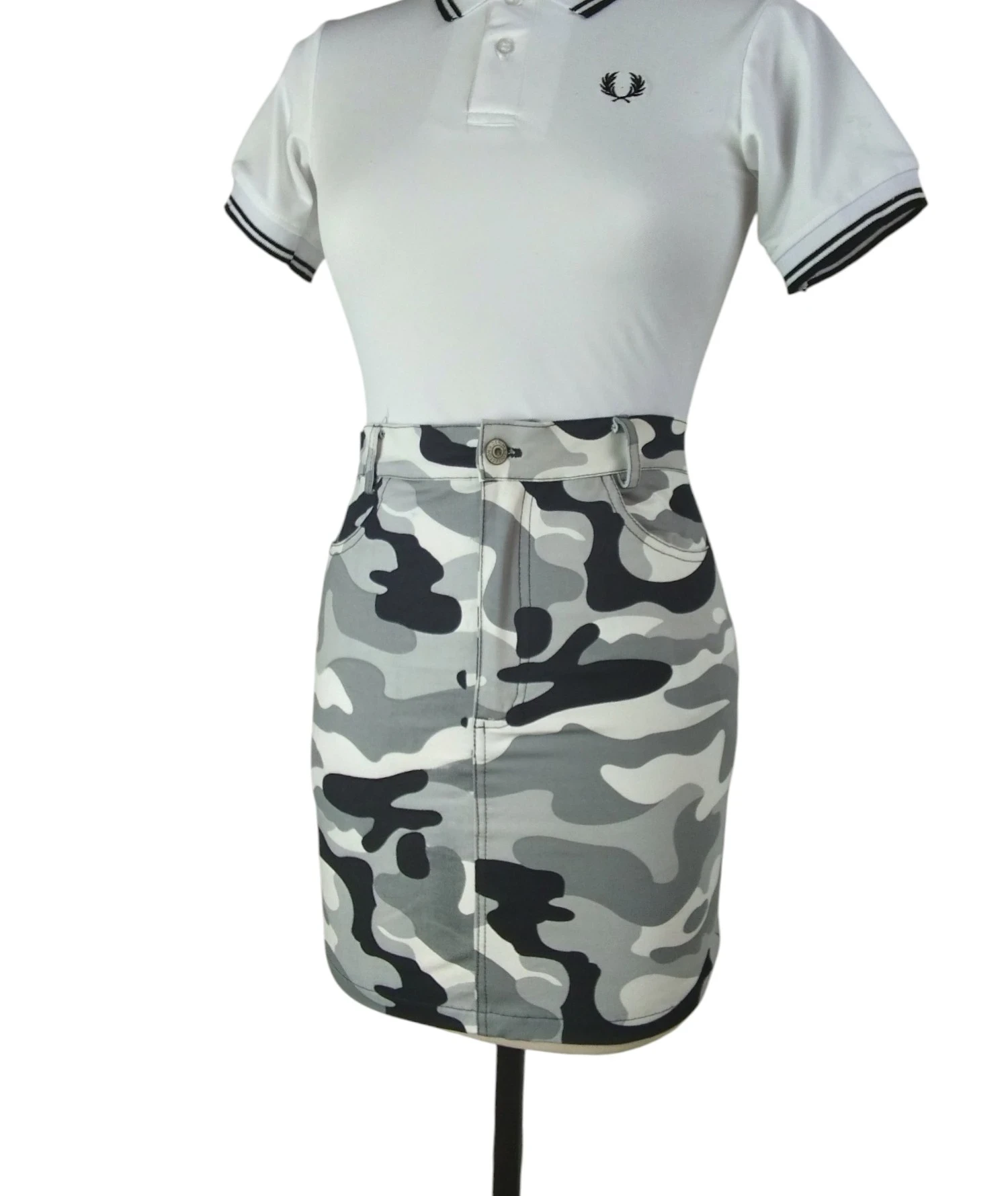 Falda militar gris 