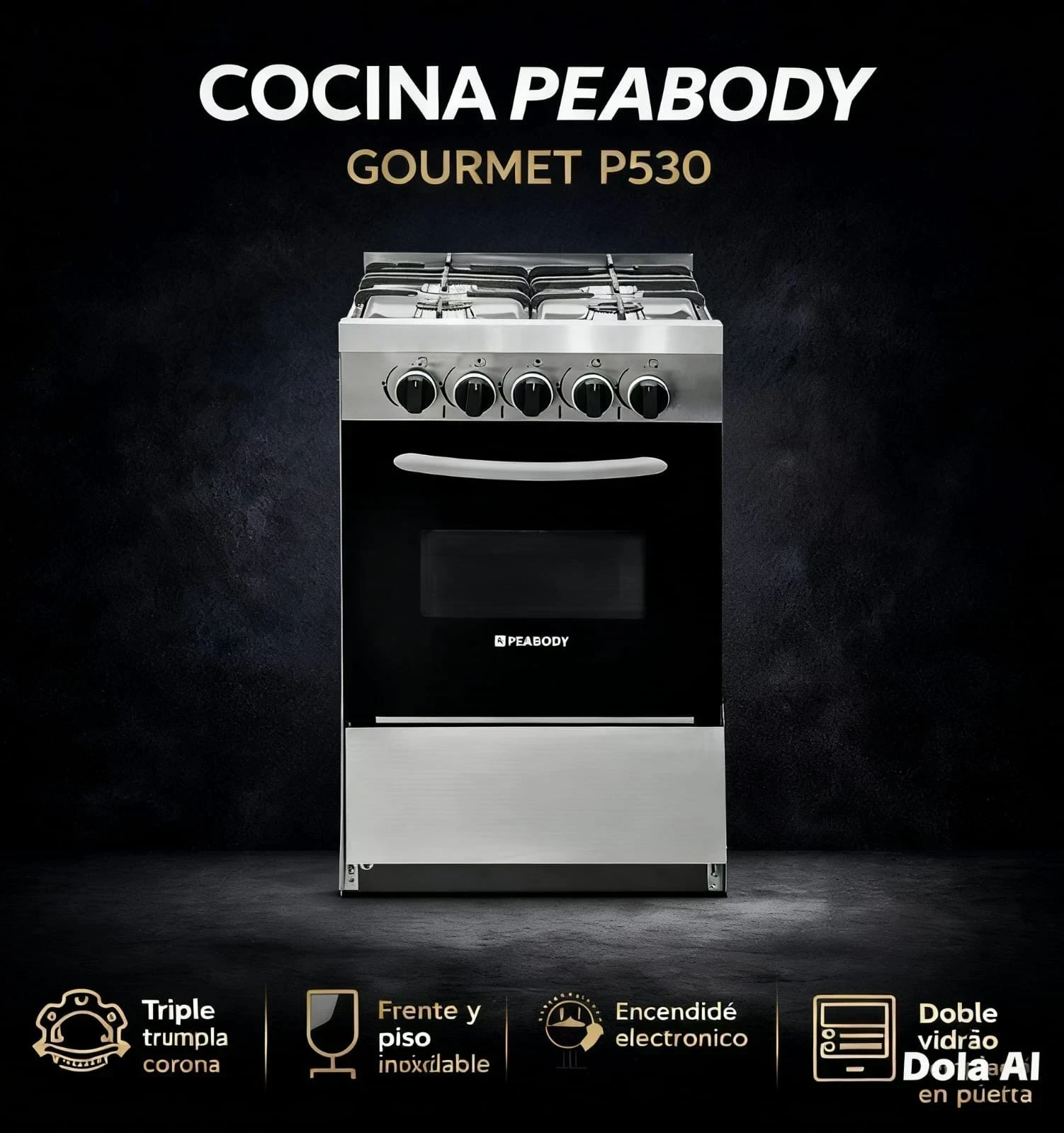 Cocina PEABODY Gourmet BAKE OFF P530 Multigas
