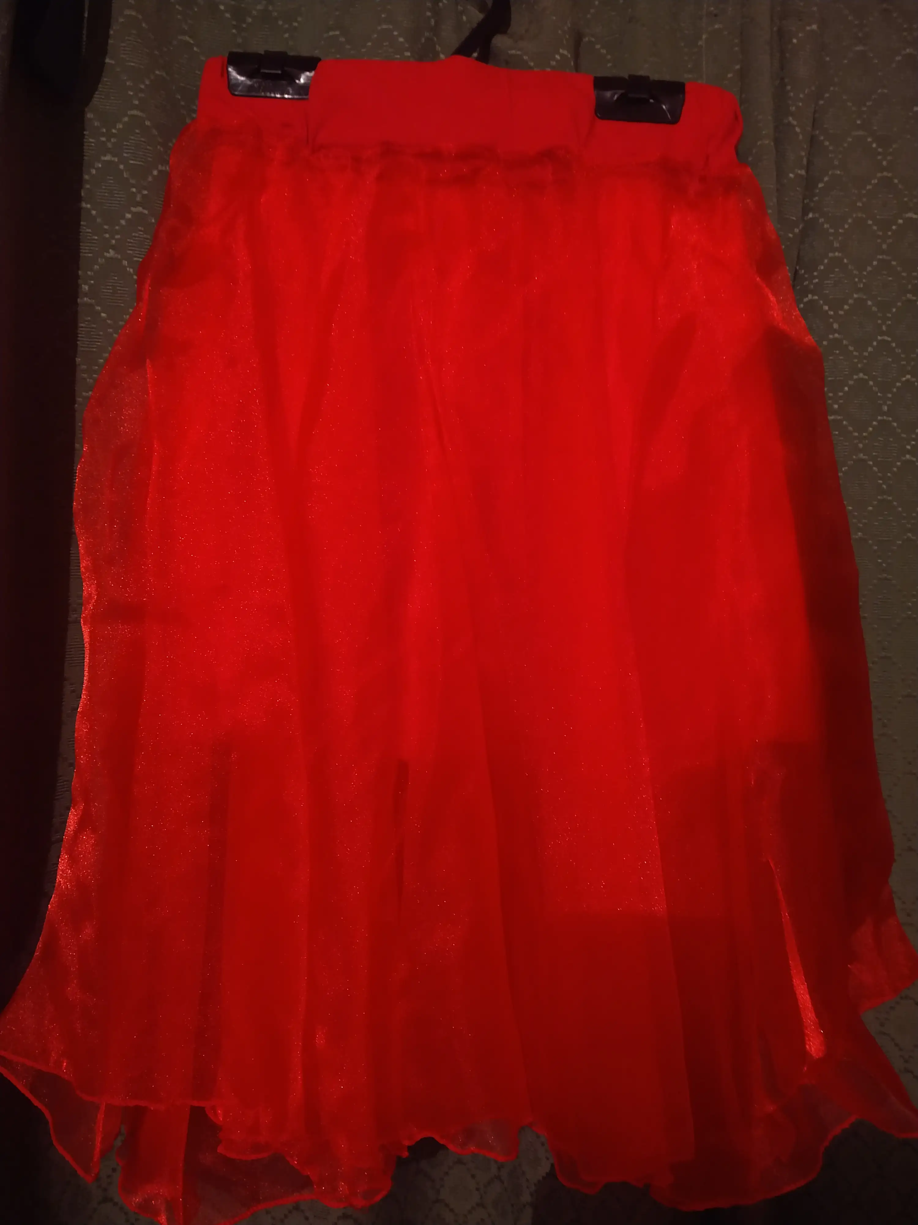 Pollera de gasa roja 