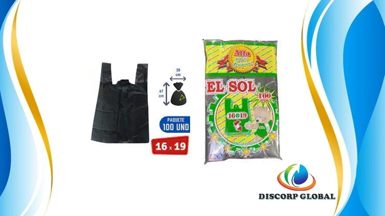 BOLSA CON ASA 16x19 NEGRO