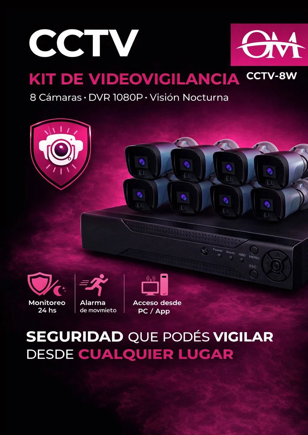 🎥 KIT CÁMARAS OM X 8 CÁMARAS