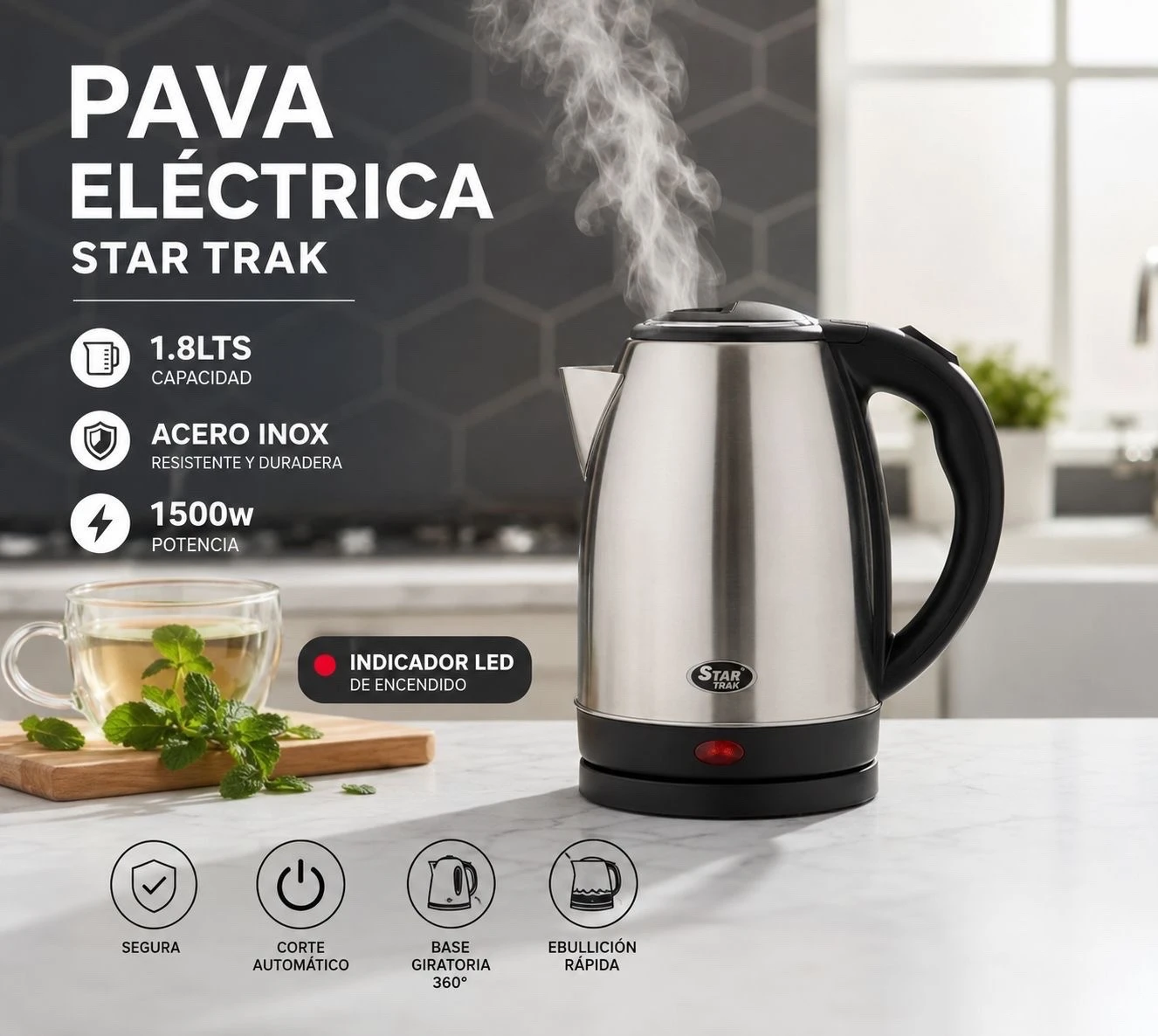 PAVA ELECTRICA STAR TRACK 1.8LTS ACERO INOX