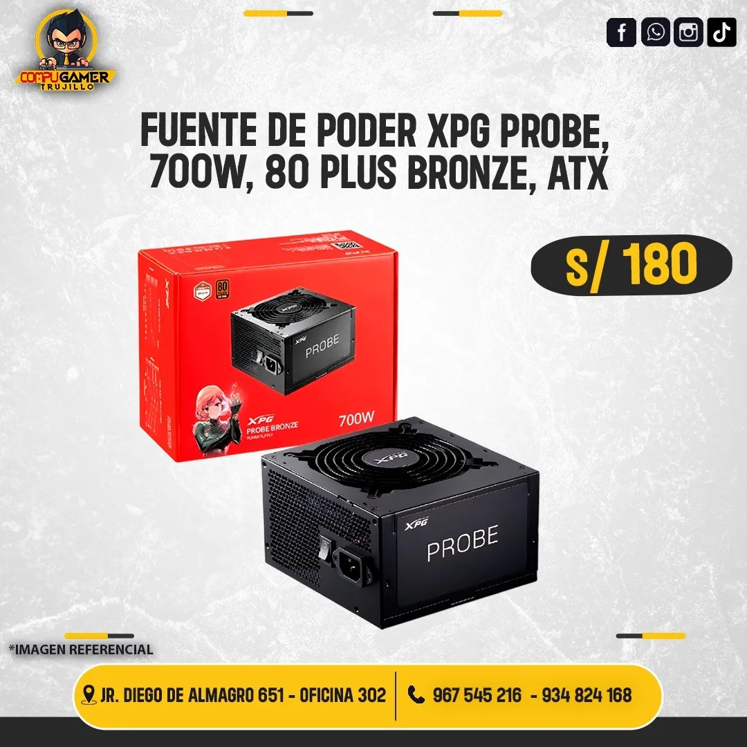 FUENTE DE PODER XPG PROBE, 700W, 80 PLUS BRONZE 